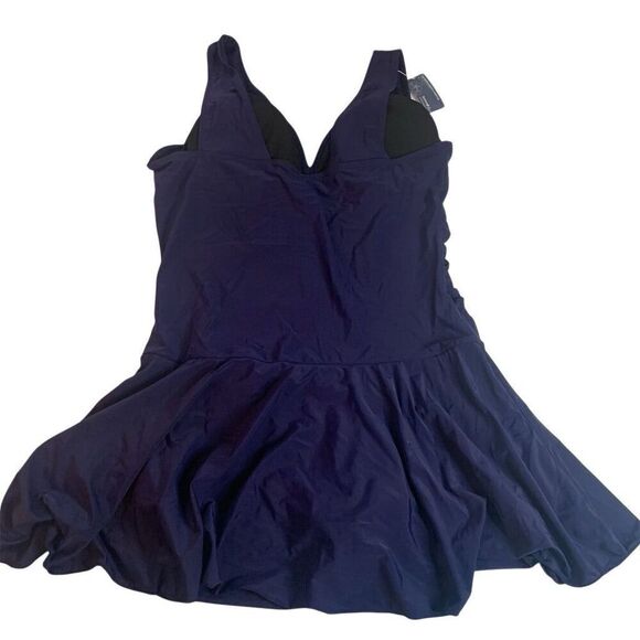 Summer Mae Women's Swimdress 2XL Blue Tummy Control Padded Bra - Picture 2 of 10